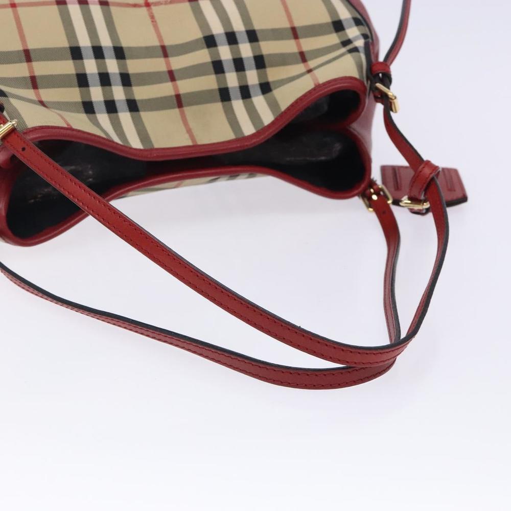 BURBERRY Nova Check Tote Bag Nylon Beige Gold Auth 131730 - Picture 7 of 16